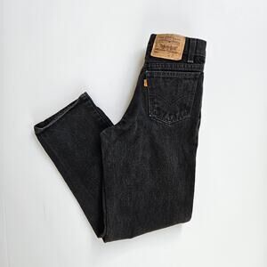 Vintage Little Levi's Orange Tab Black Denim Jeans 550 Relaxed Fit Size 10